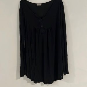 Black Babydoll Long Sleeve Shirt